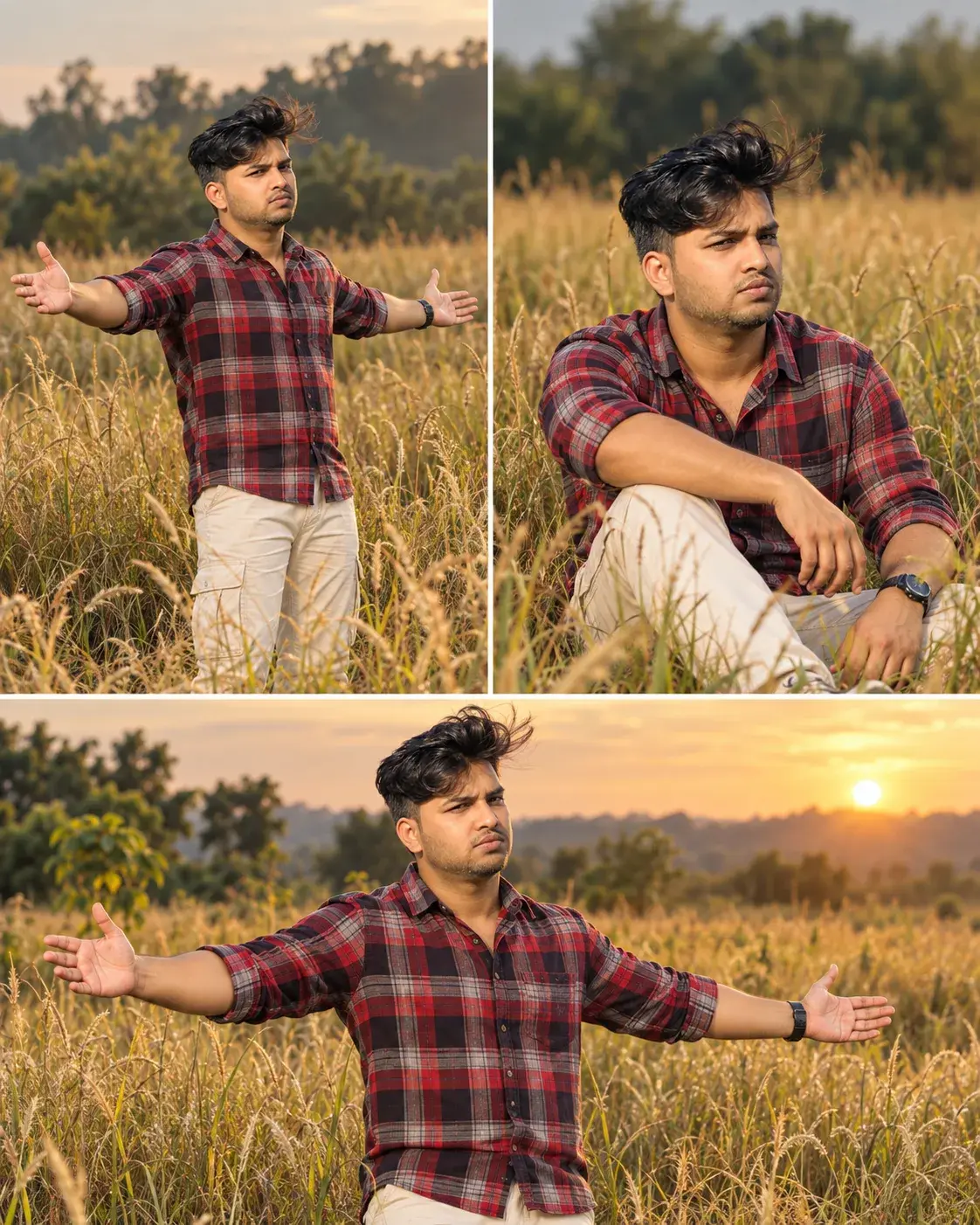 Golden Field Freedom Portrait Collage
