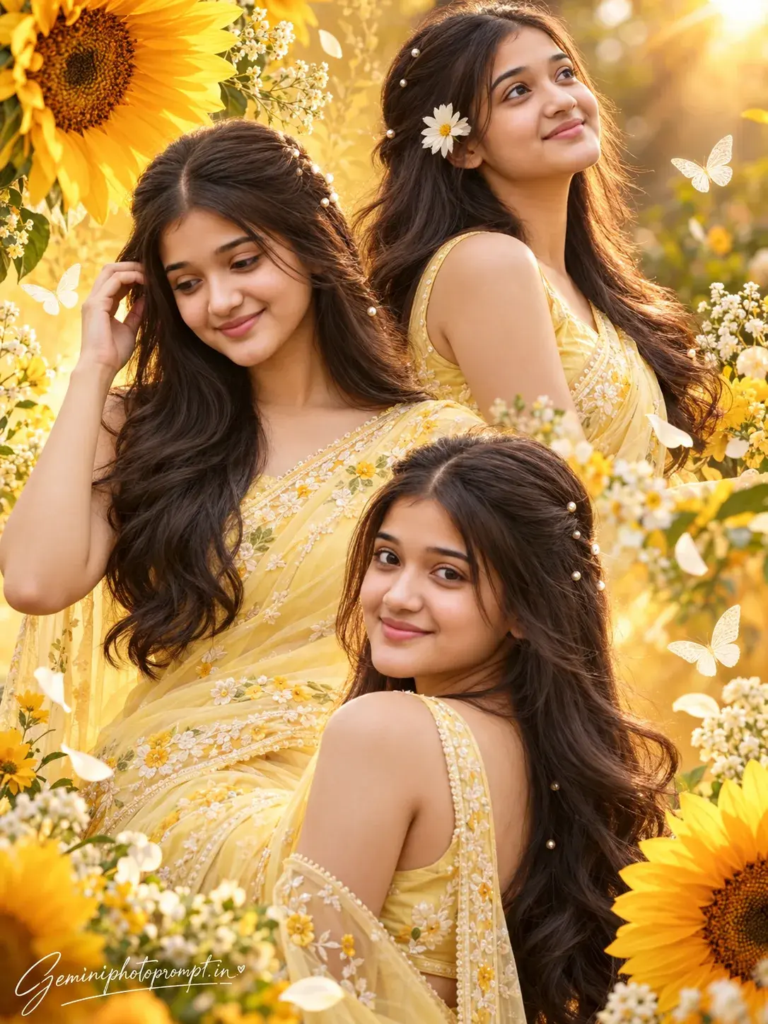 Golden Floral Dream Collage