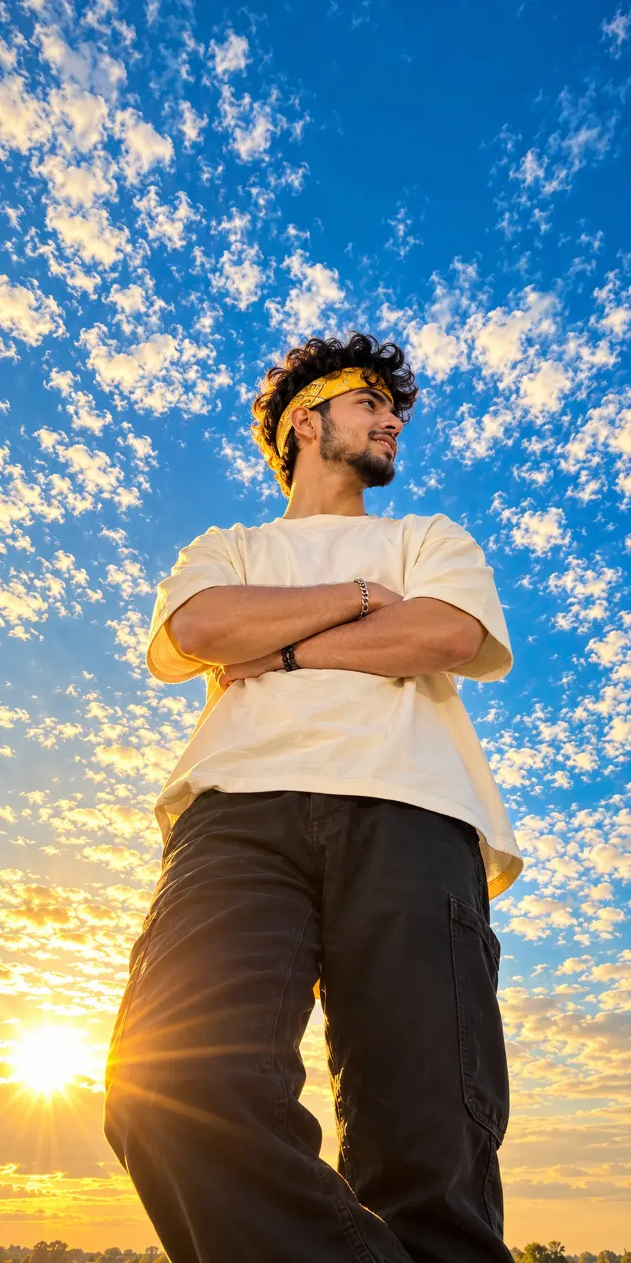 Golden Hour Boy 🌅🔥 | Cinematic Low Angle Portrait Shorts