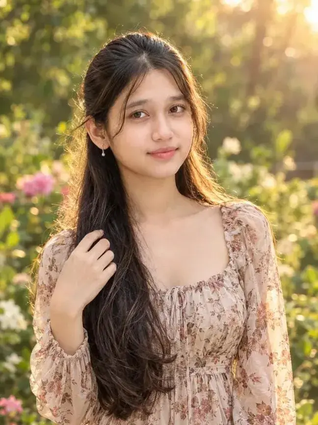 Golden Hour Garden Portrait