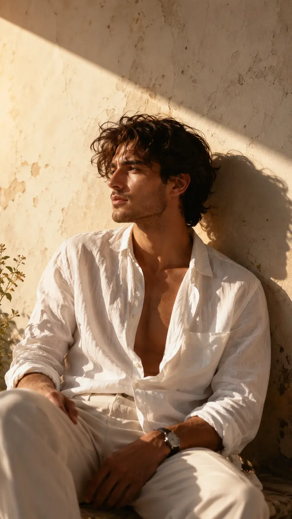 Golden-Hour Linen Portrait