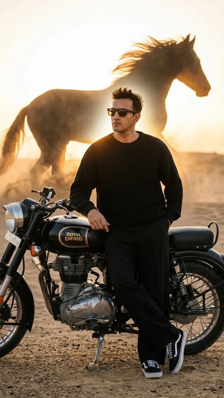 Golden Hour Moto & Horse