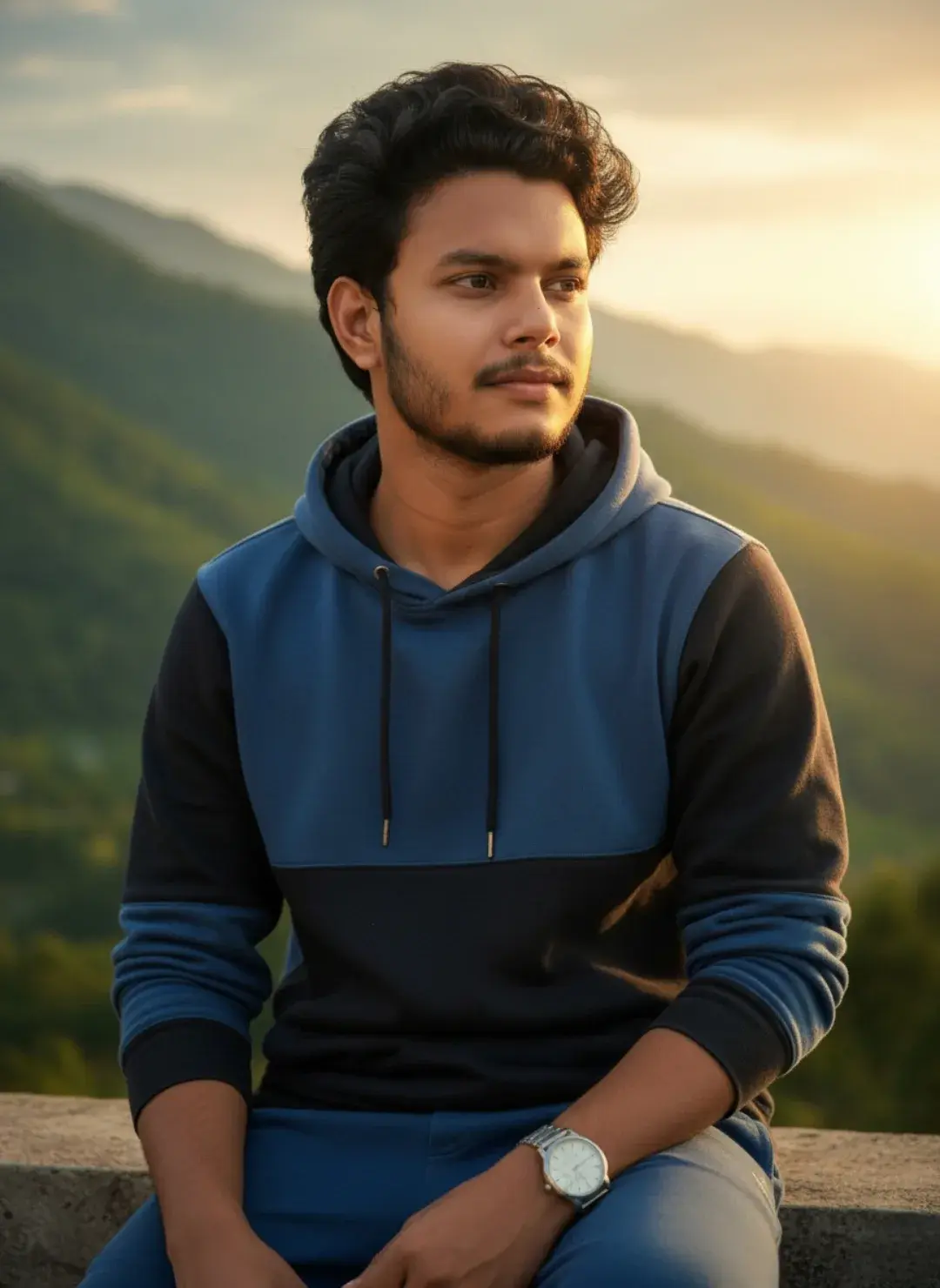 Golden Hour Mountain Portrait