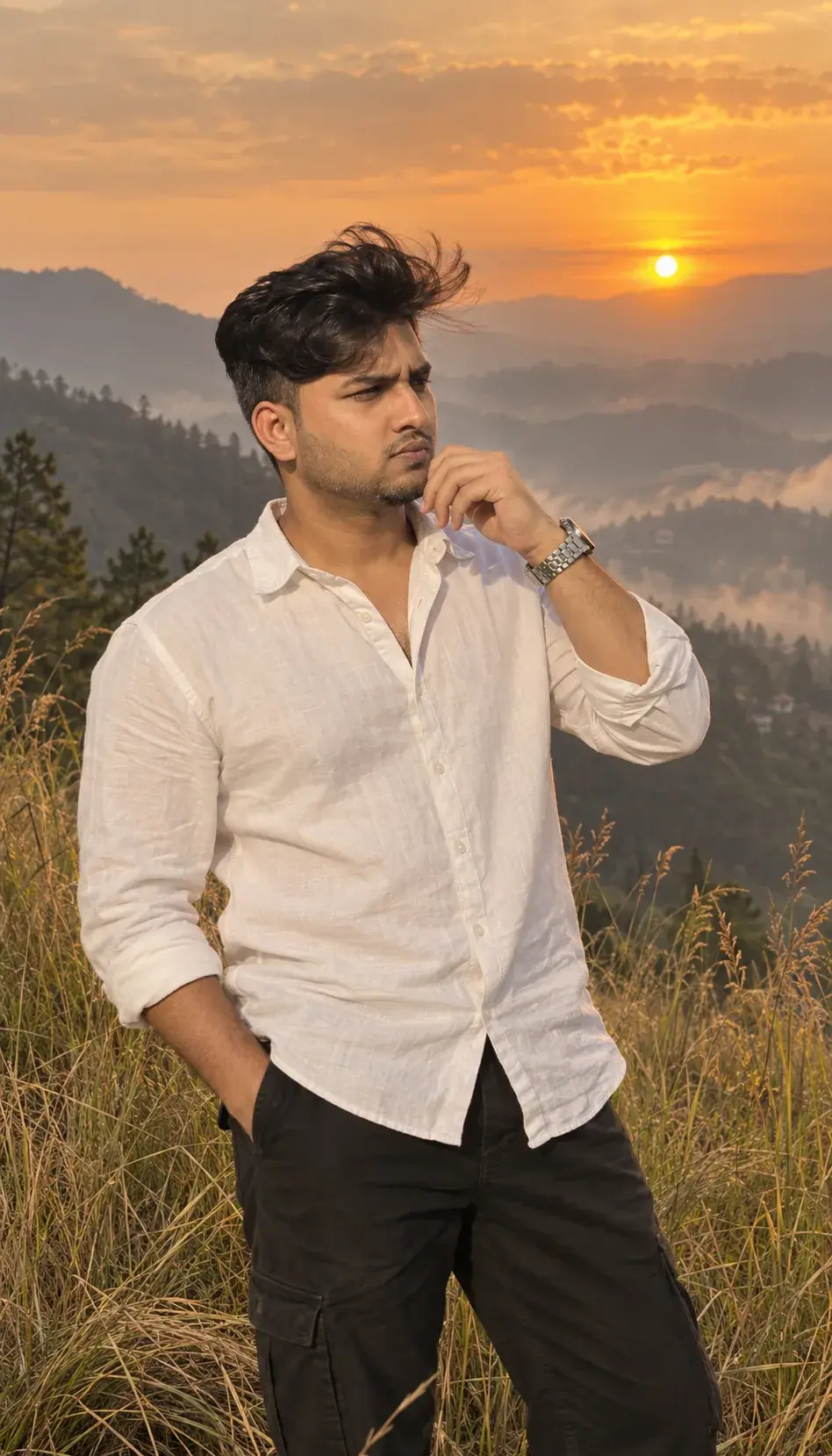 Golden Hour Mountain Portrait