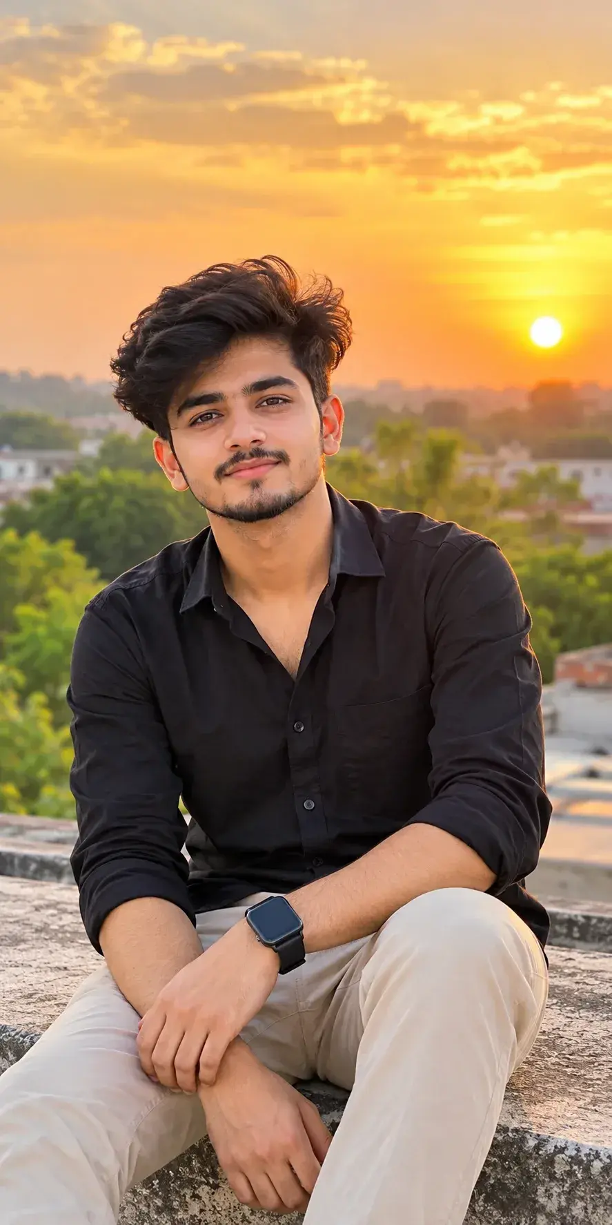 Golden Hour Portrait 🌅✨ | AI Photo Editing Trend 🔥 Aiportrait Photoediting Goldenhour Aestheticboys Instagramtren