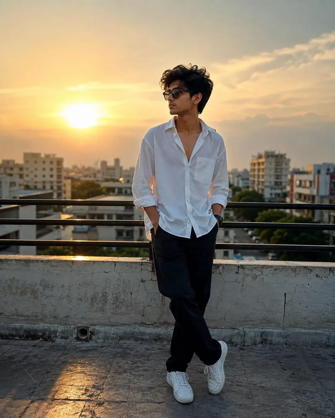 Golden Hour Rooftop Portrait 🌅
