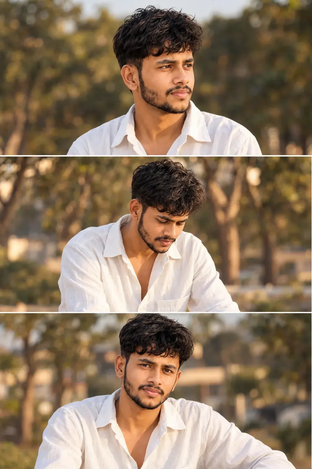 Golden Hour Triptych Portrait