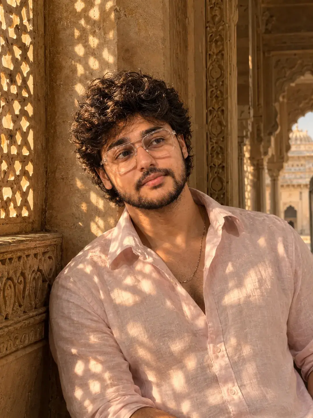 Golden Jali Light Portrait At The Palace.