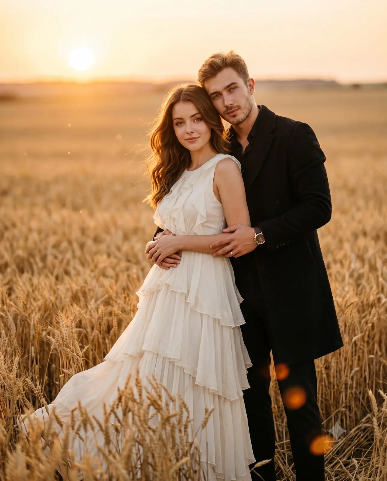 Golden Light Romantic Couple Portrait