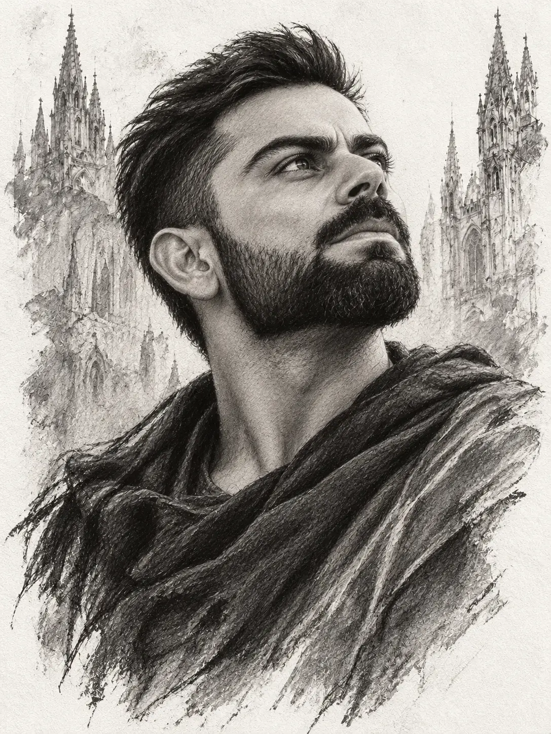 Gothic Soul | Hyper-Realistic Charcoal Portrait 🖤