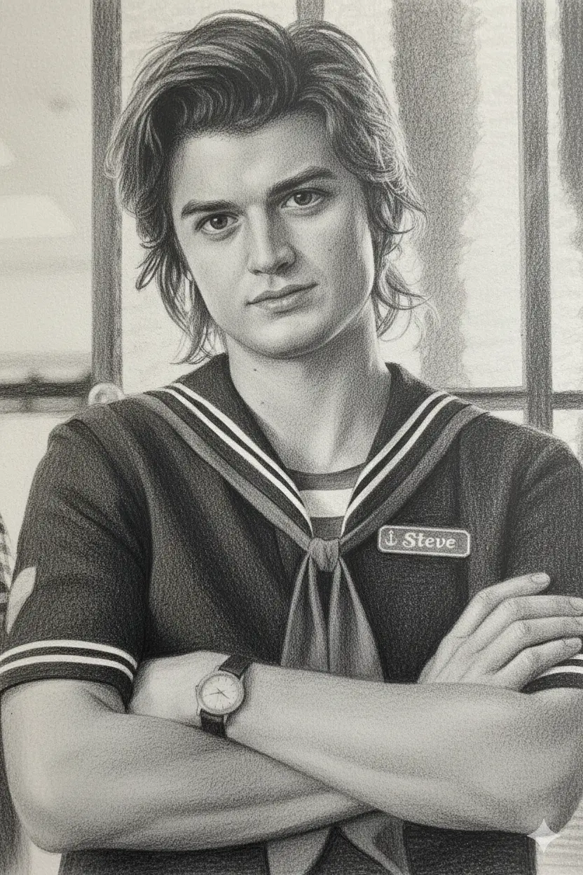 Graphite Pencil Sketch On Textured Paper