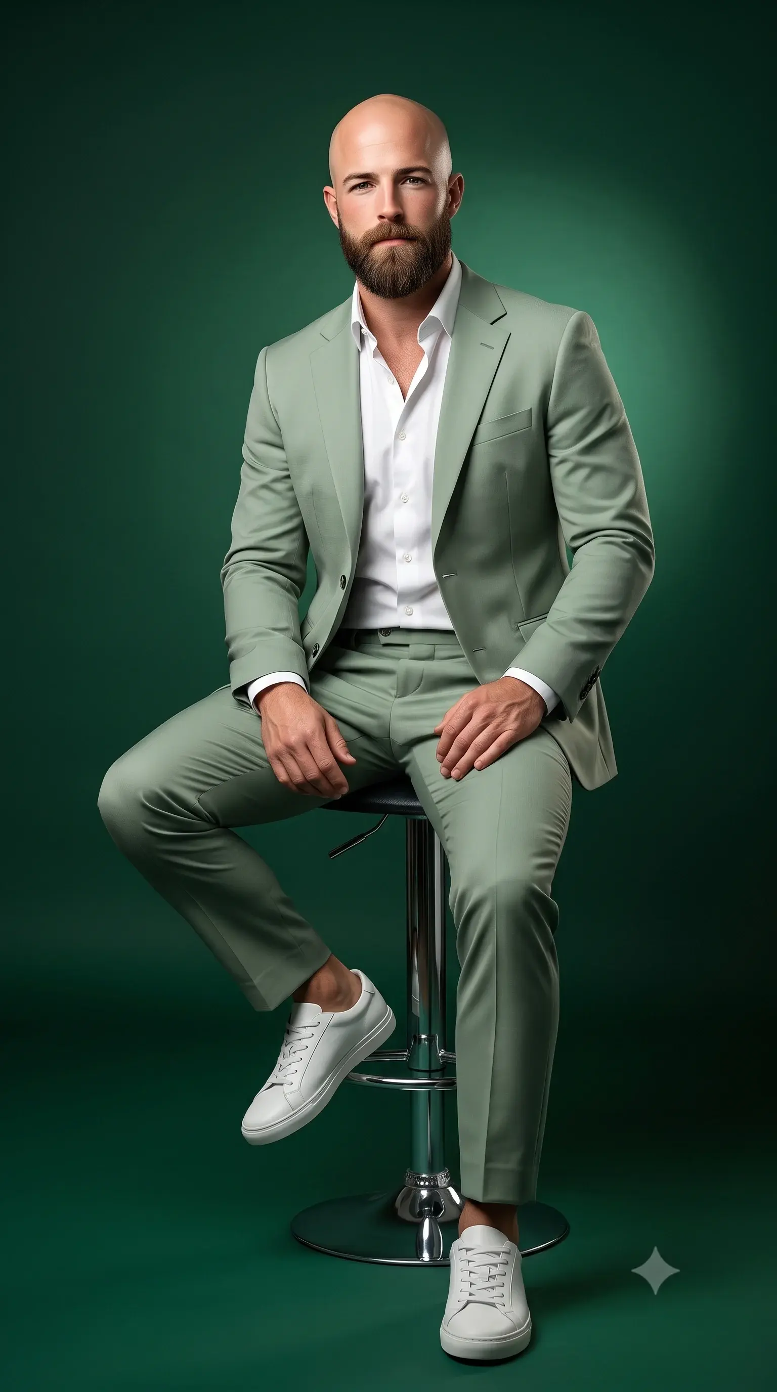 Green Suit Menswear Photoshoot AI Prompt