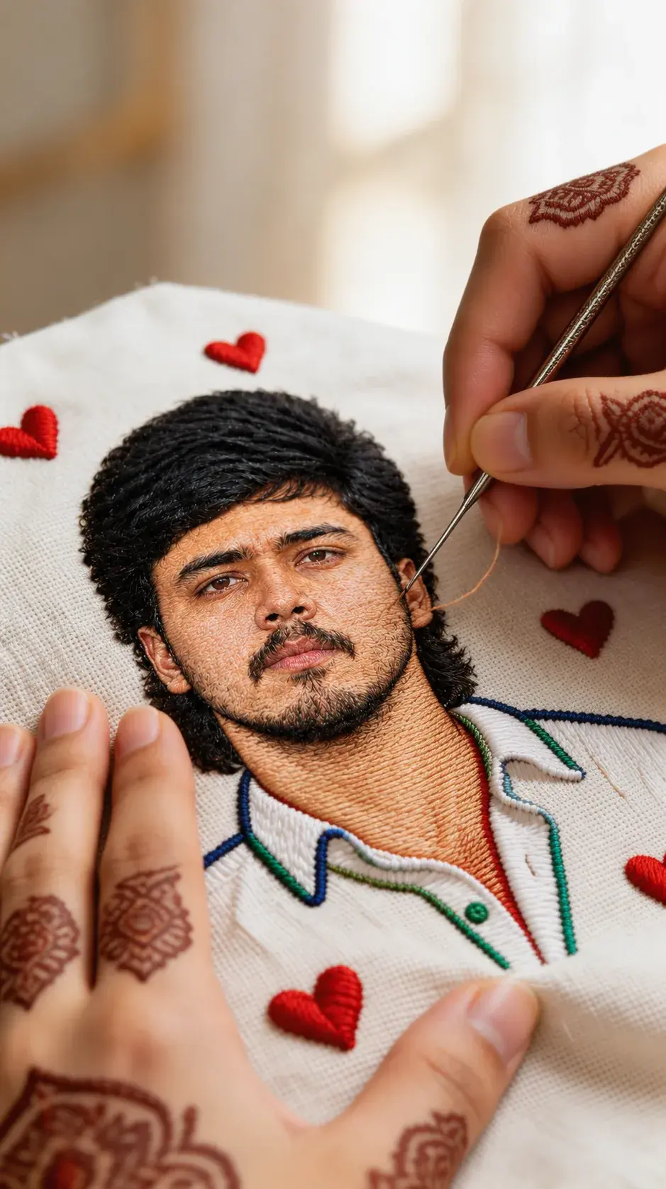 Handcrafted Love – Embroidered Portrait