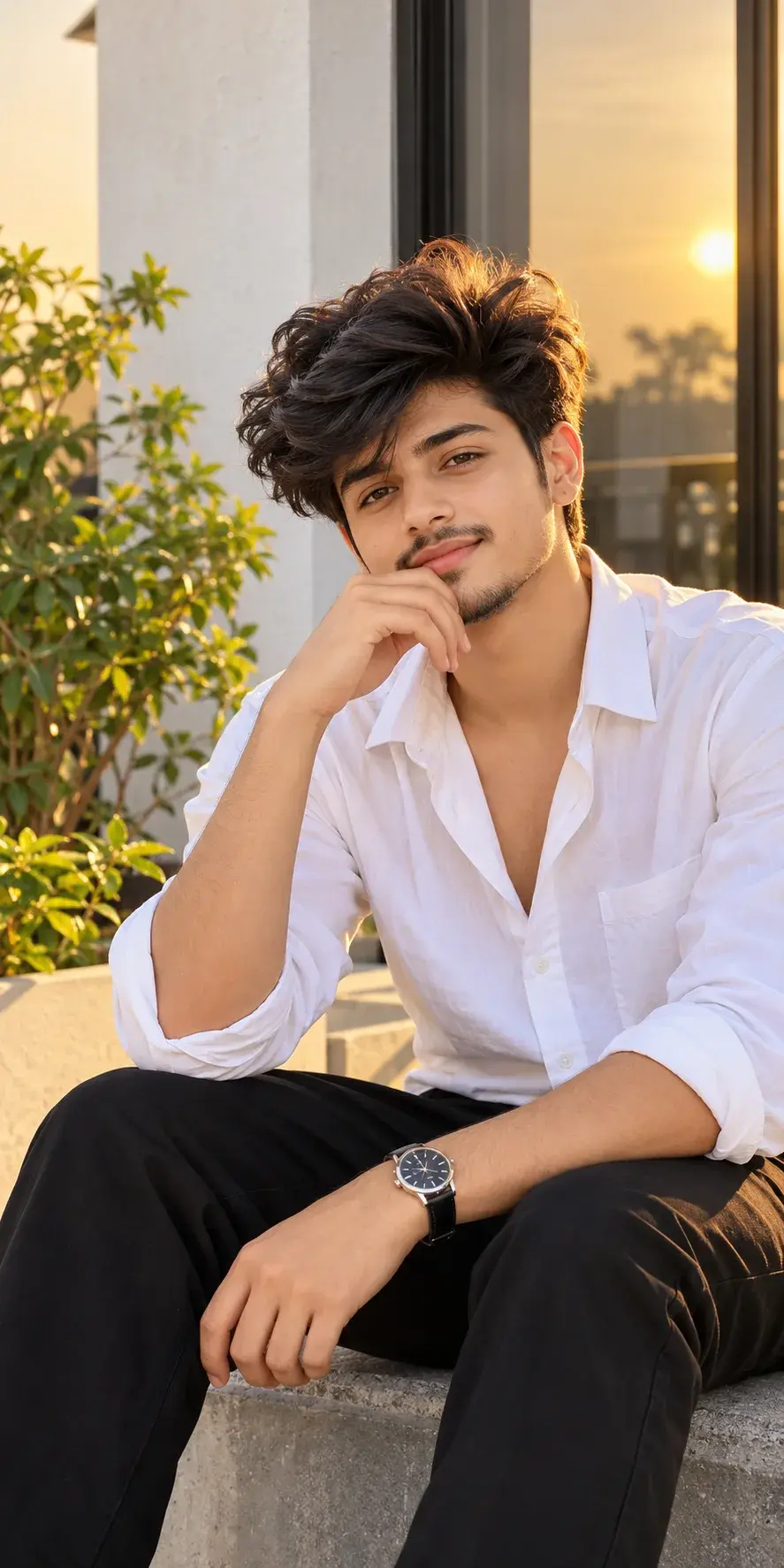 Handsome Boy AI Portrait 🤍 | Golden Hour Aesthetic Photography | Trending AI Photo Prompt