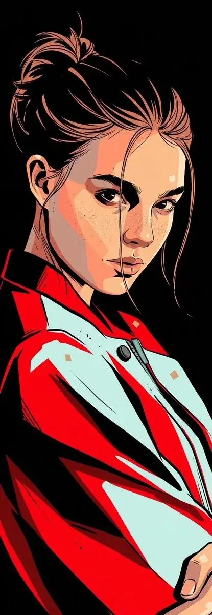 High-Contrast Comic Graphic Portrait