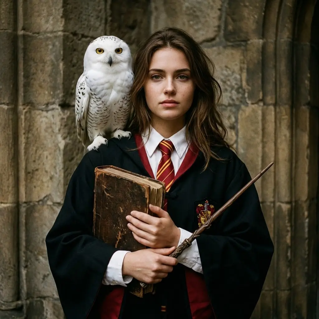 Hogwarts-Style Photoshoot With Gryffindor Robe