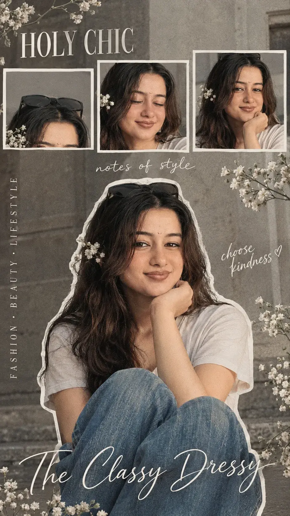 Holy Chic Floral Fashion Collage