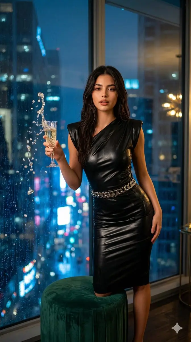 Hyper-Realistic Editorial Shot In Penthouse