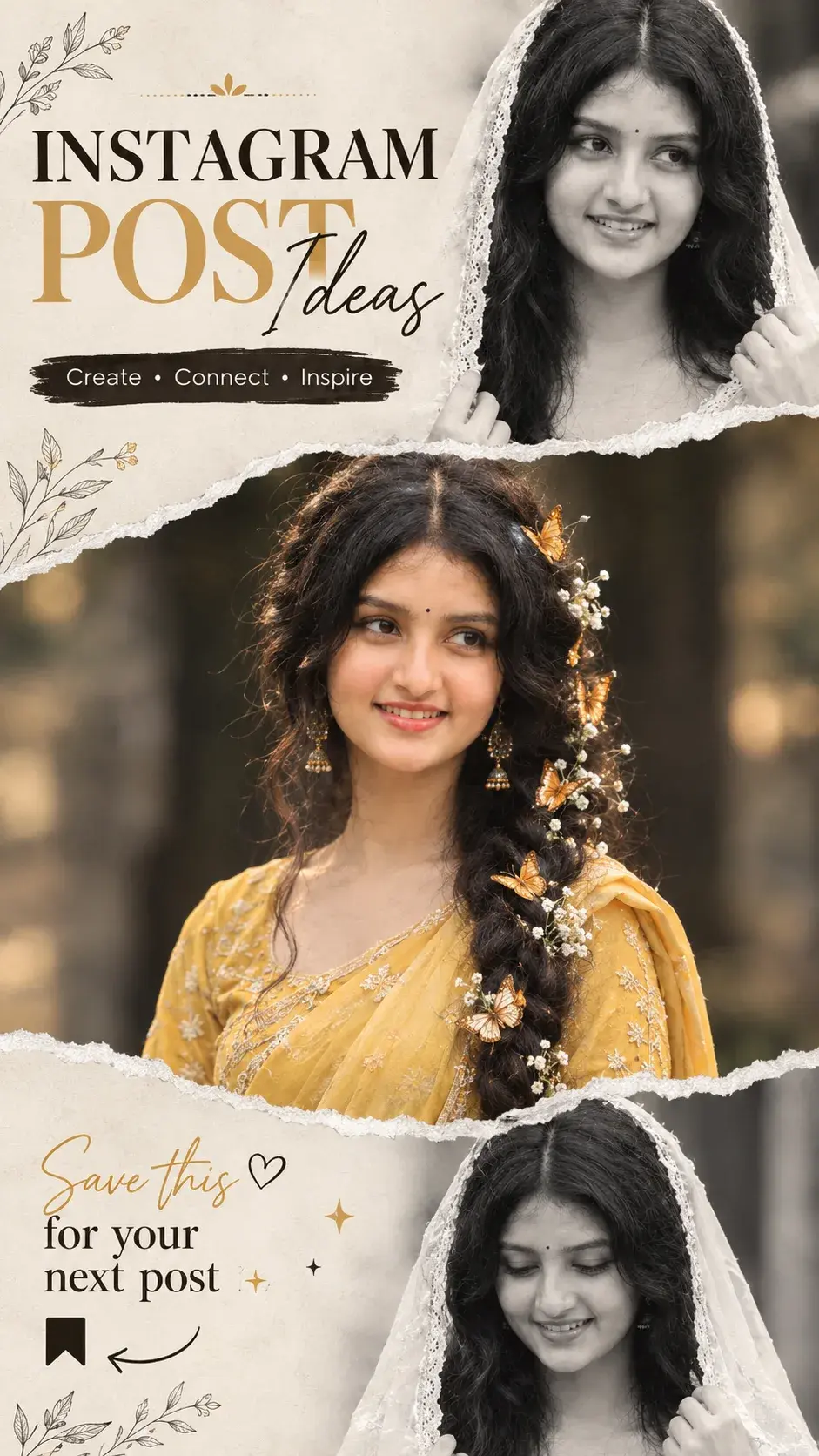 ✨ Instagram Post Ideas | Aesthetic AI Portrait 🌼🤍