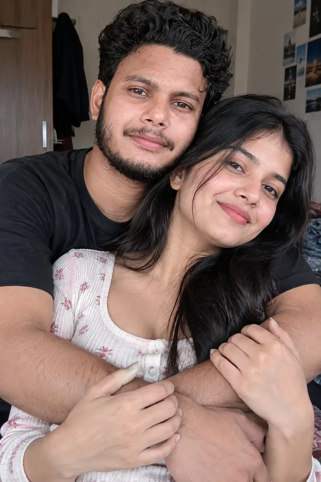 Intimate Couple Embrace Selfie