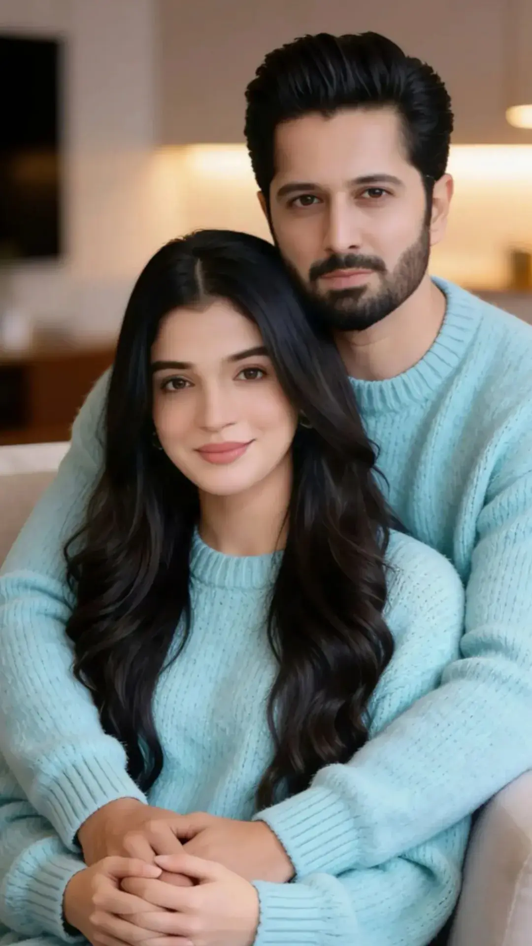 Intimate, High-Resolution Portrait Of A Young Couple Seated Indoors