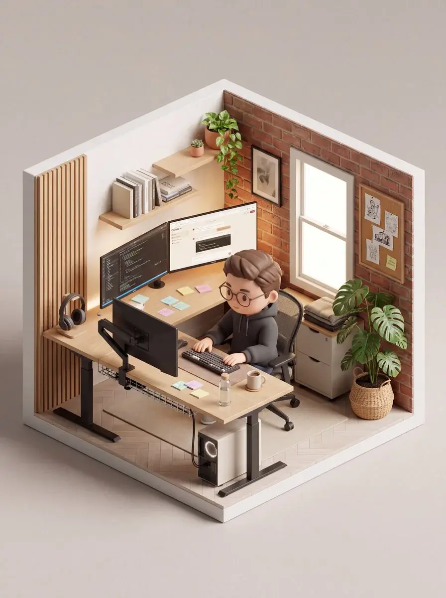 Isometric Miniature Home Office