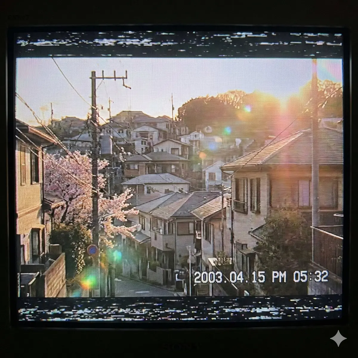 Japanese Suburb In 2000s Old Footage Style