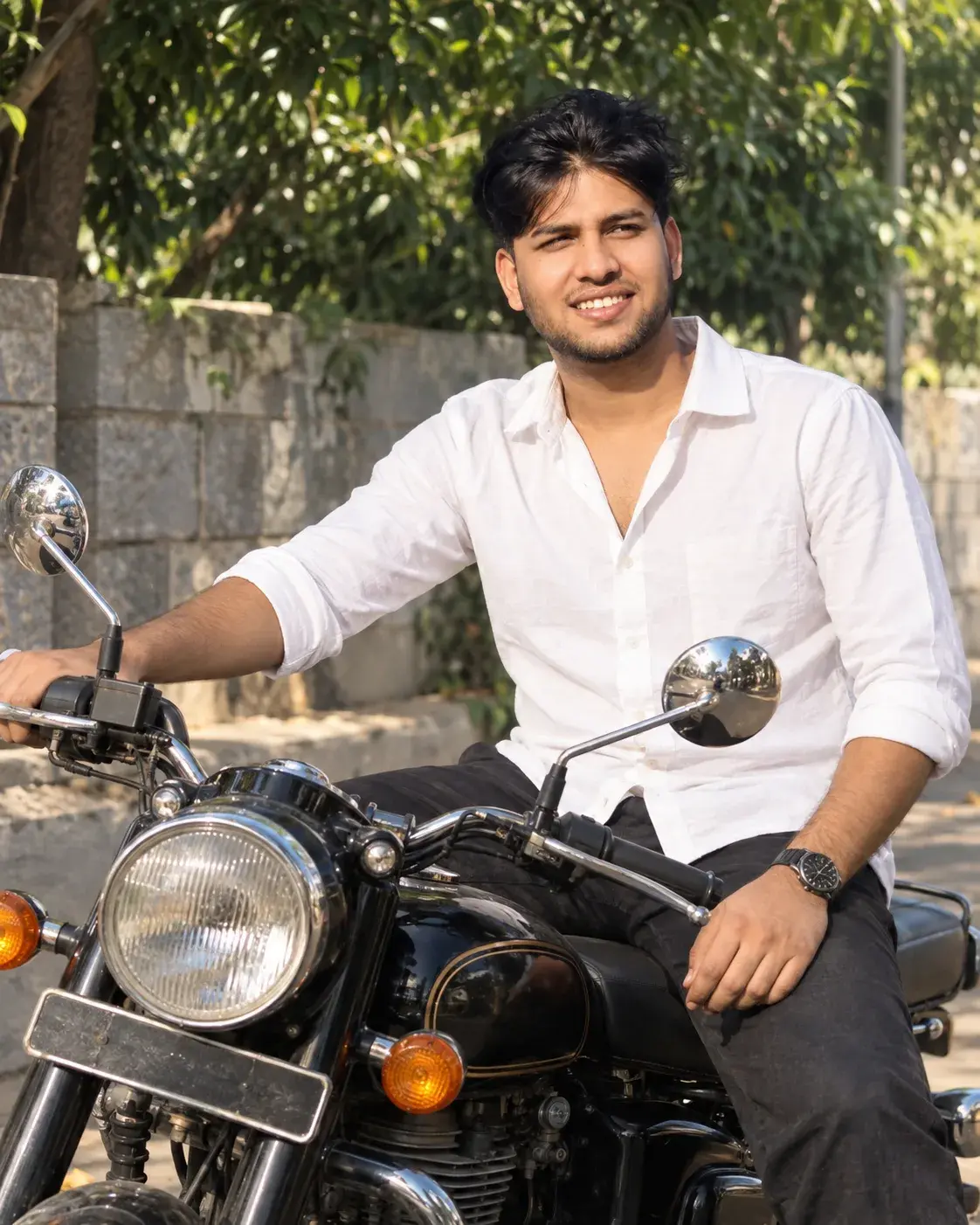 Joyful Ride On A Classic Motorcycle