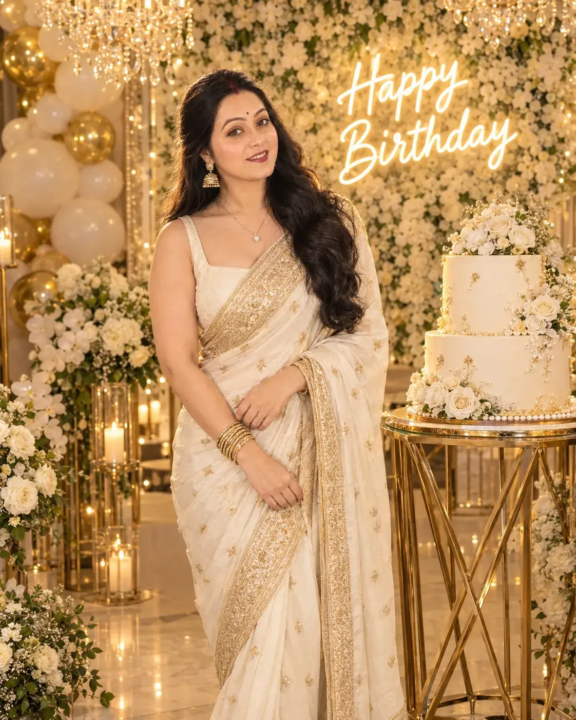 Joyous Saree Birthday Portrait