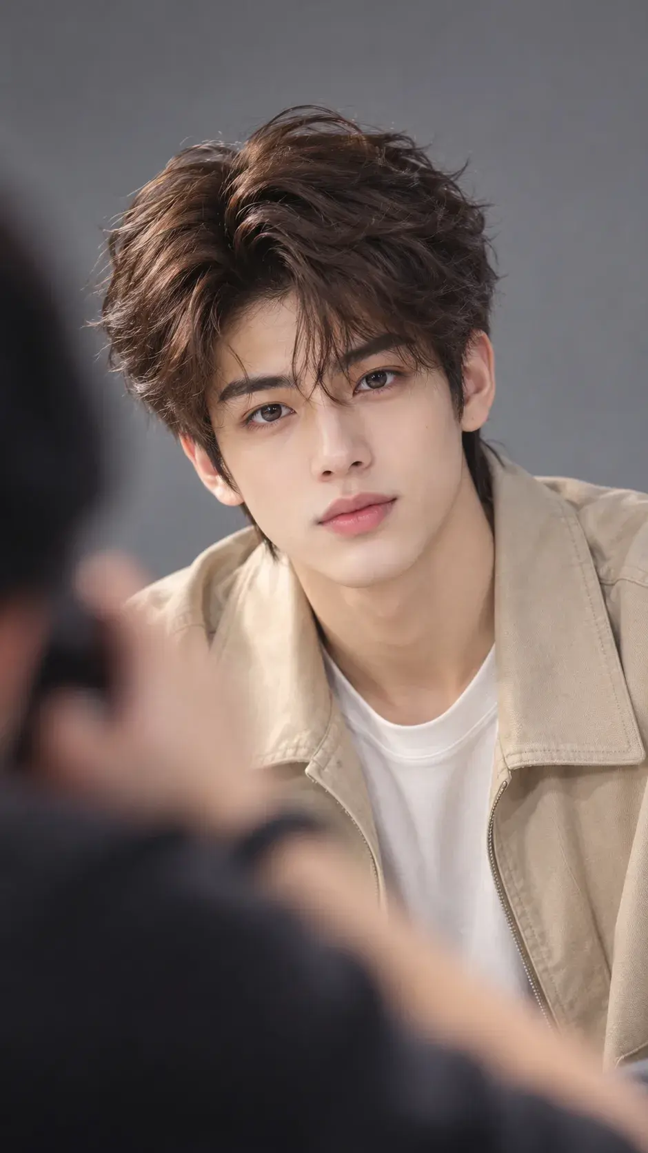 ✨🩶 K-Pop Inspired Male Portrait – Soft Light & Blurred Background