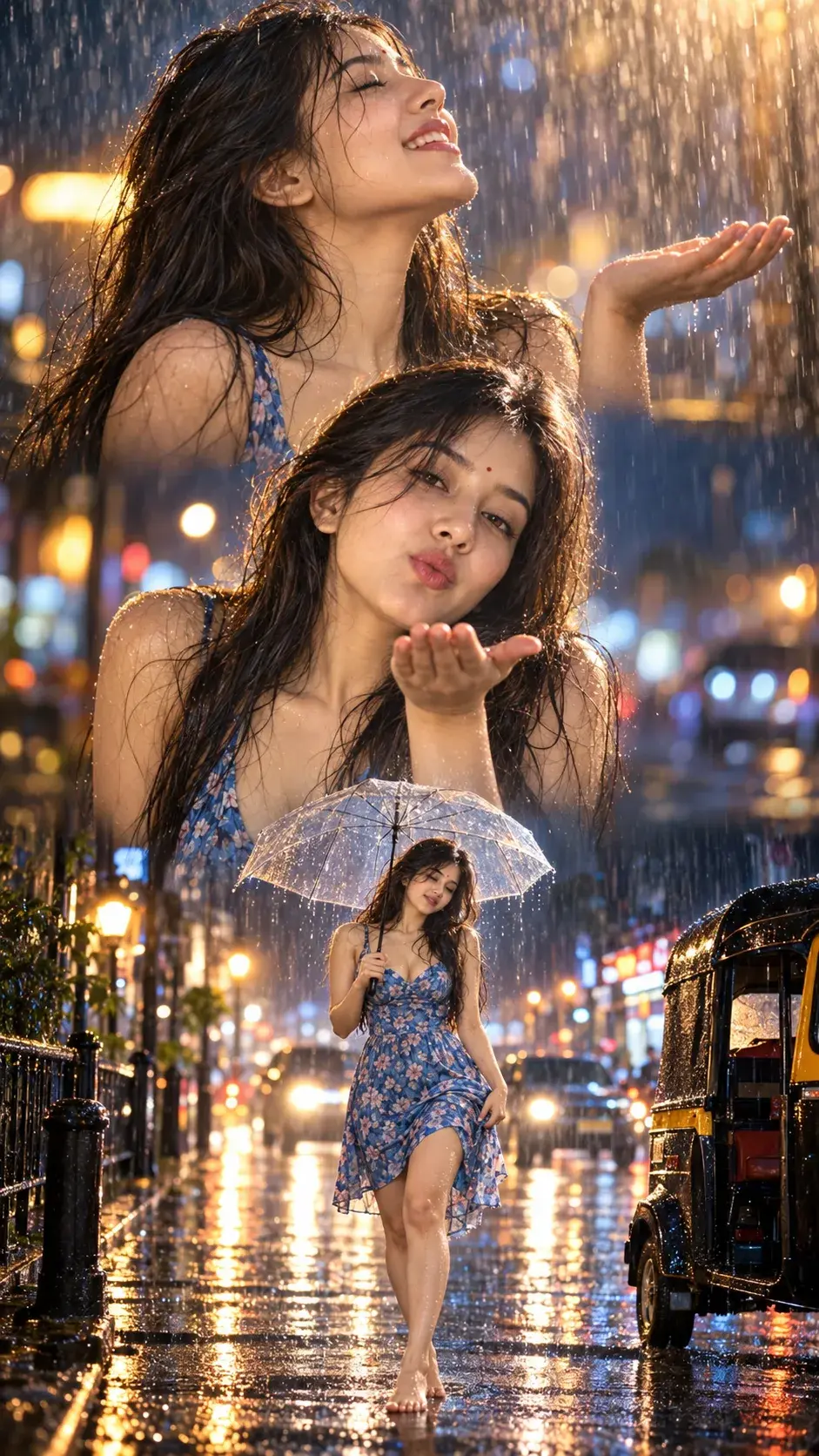 ✨ Kisses In The Rain ✨💙 🌧️ “Dancing With The Raindrops, Dreaming Under City Lights.” 🌧️ 𝓡𝓪𝓲𝓷𝔂 𝓡𝓸𝓶𝓪𝓷𝓬𝓮 ♡