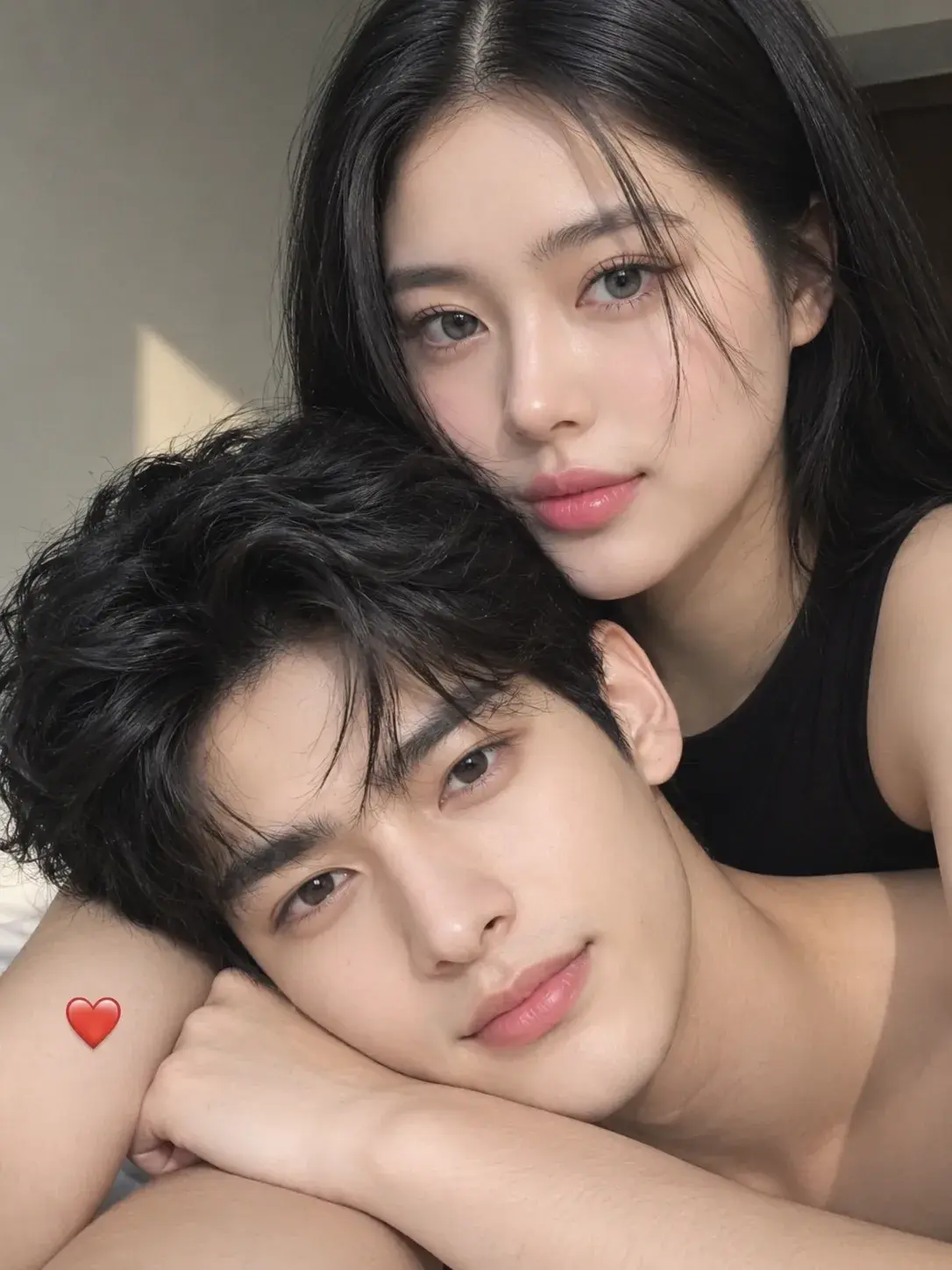 Korean Couple – Soft Romantic Selfie 🫶