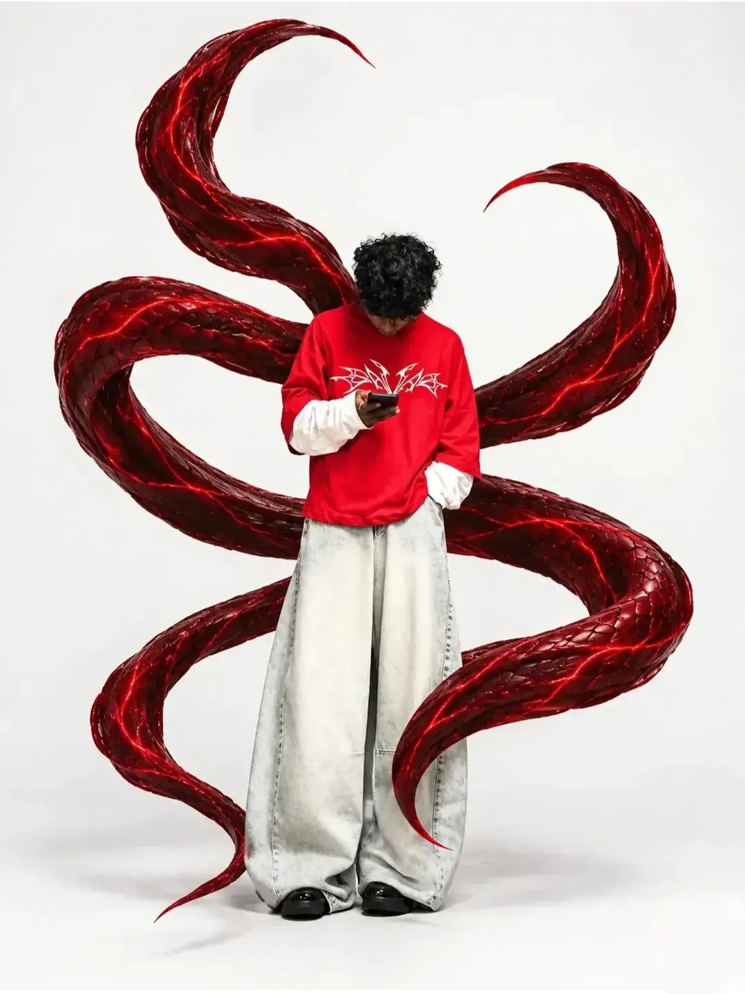 Large Flowing Red Snakes 🐍