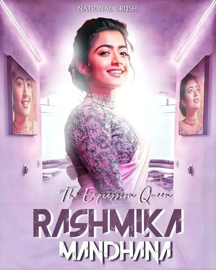 Lavender Aesthetic Poster Of Rashmika Mandanna
