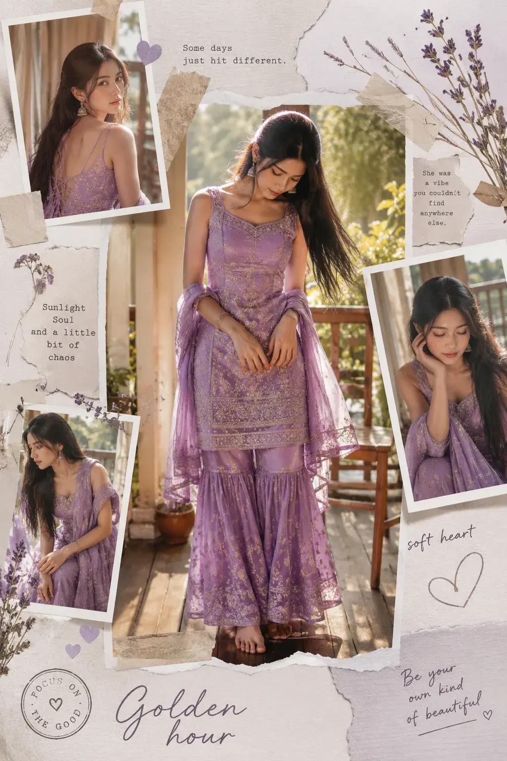 Lavender Golden Hour Scrapbook Portrait