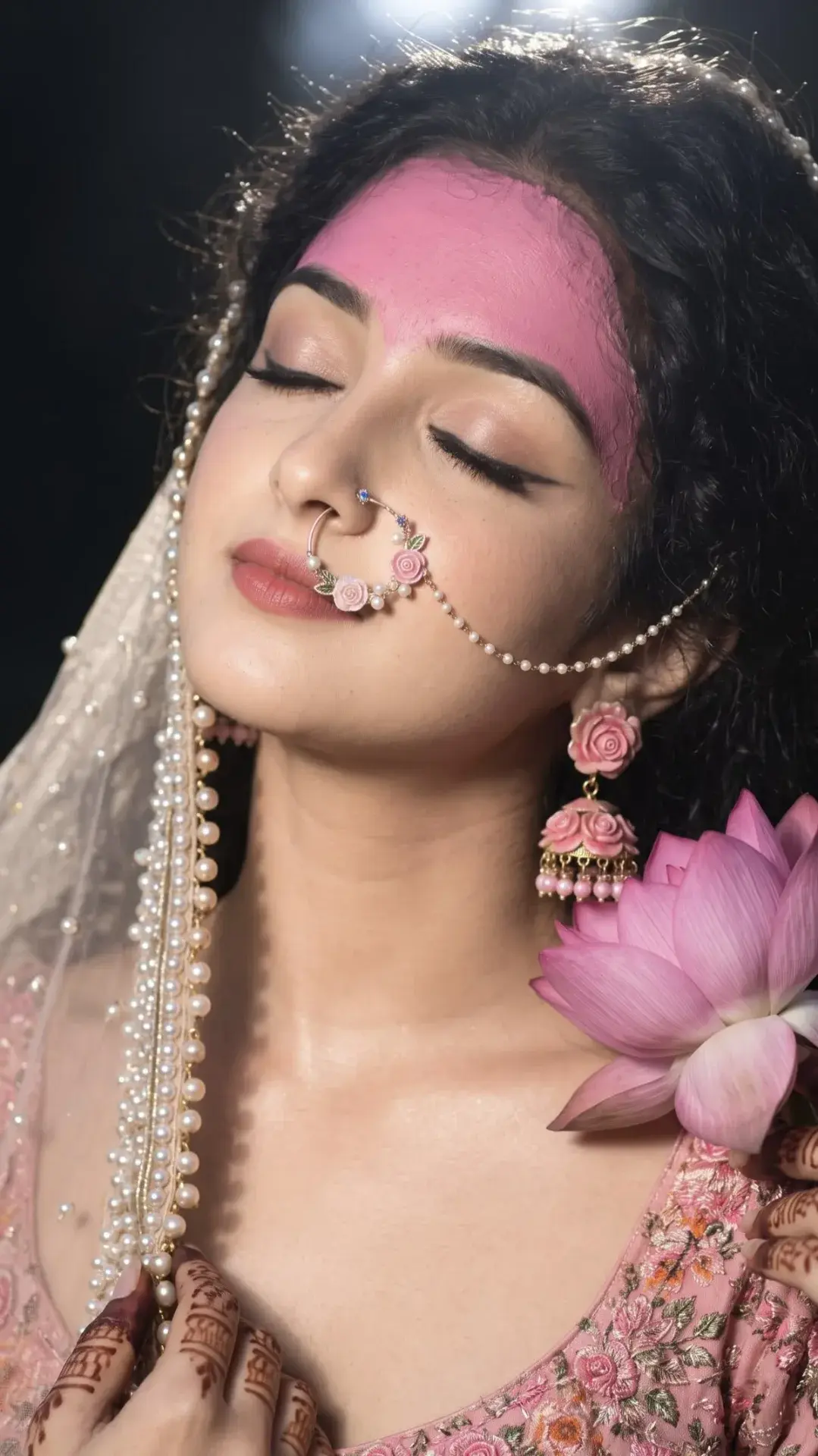 Lotus Bride – Soft Glam Close‑up Portrait”