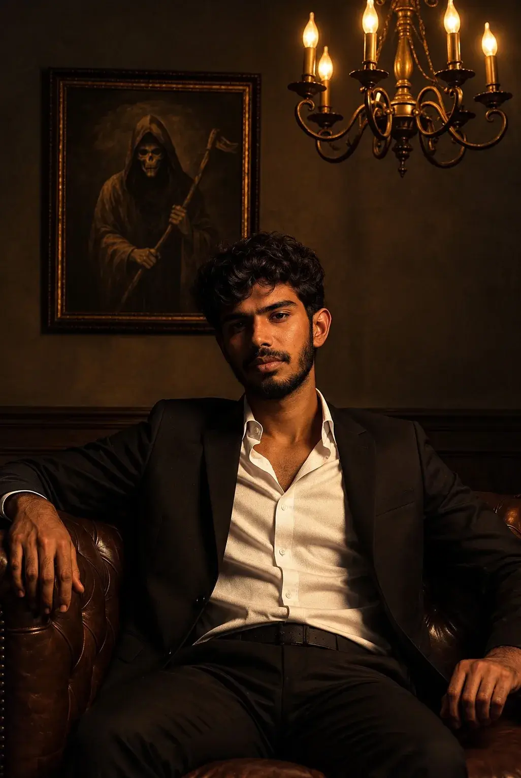 Low-Light Portrait Of A Confident Man.