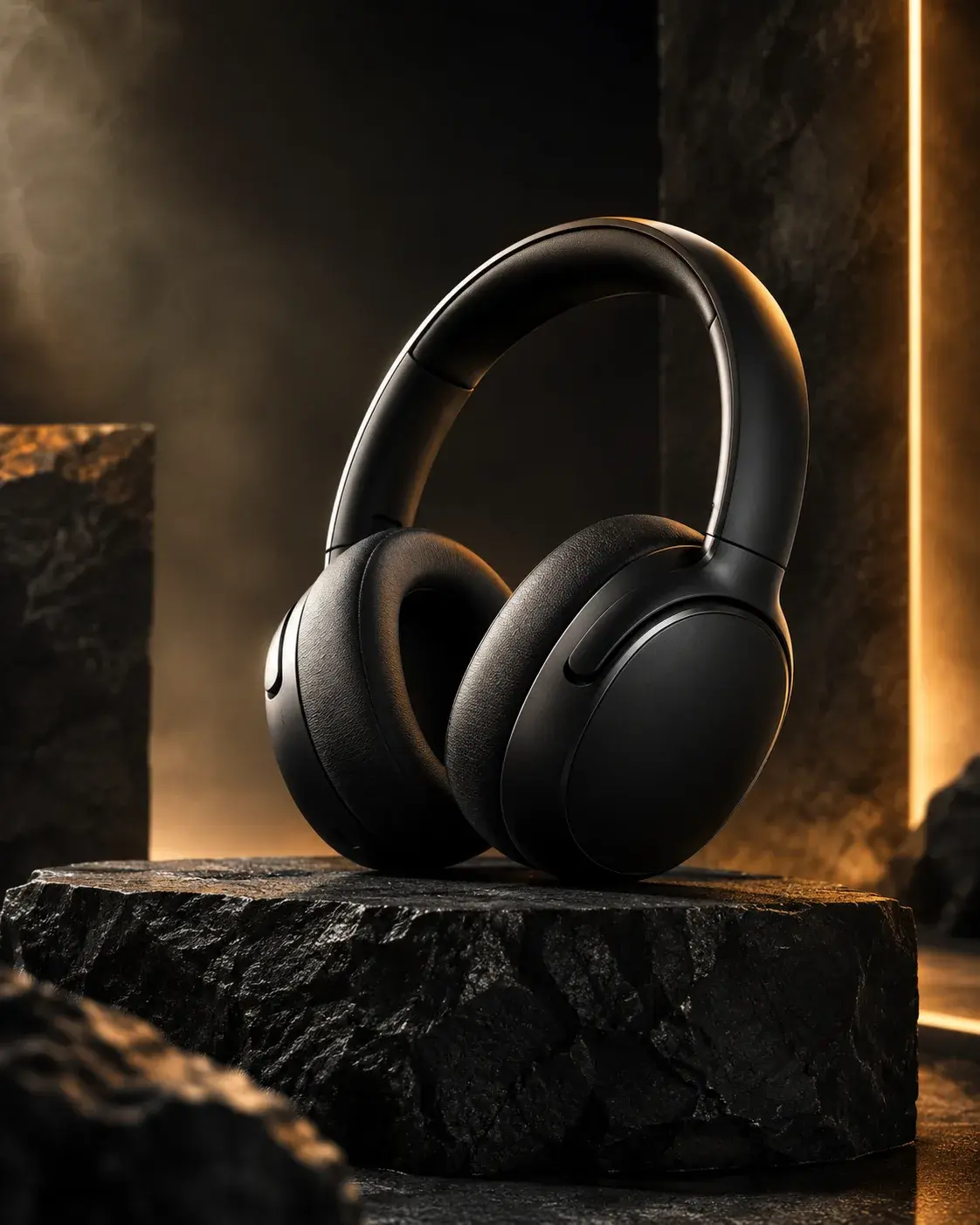 Luxury Black Headphones — Cinematic Product Photography