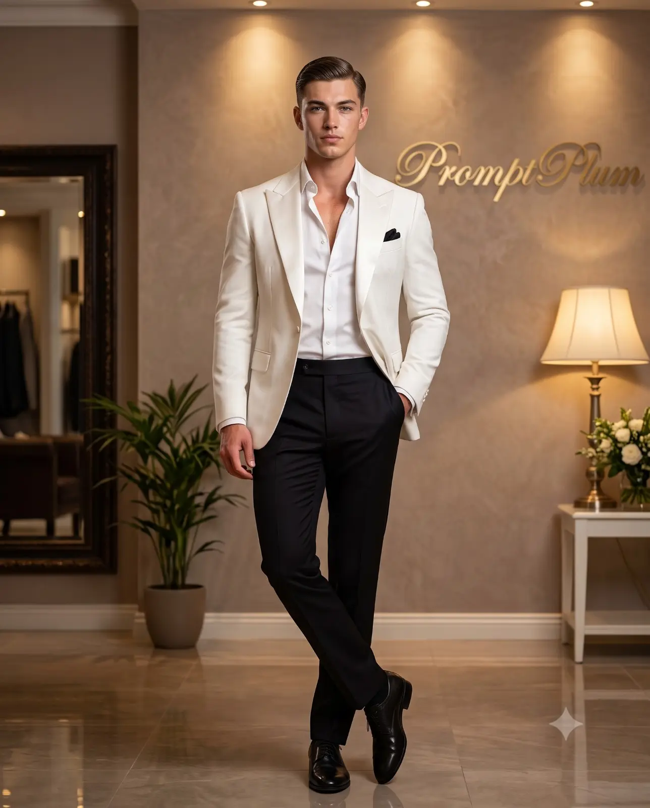 Luxury Menswear Portrait In Boutique