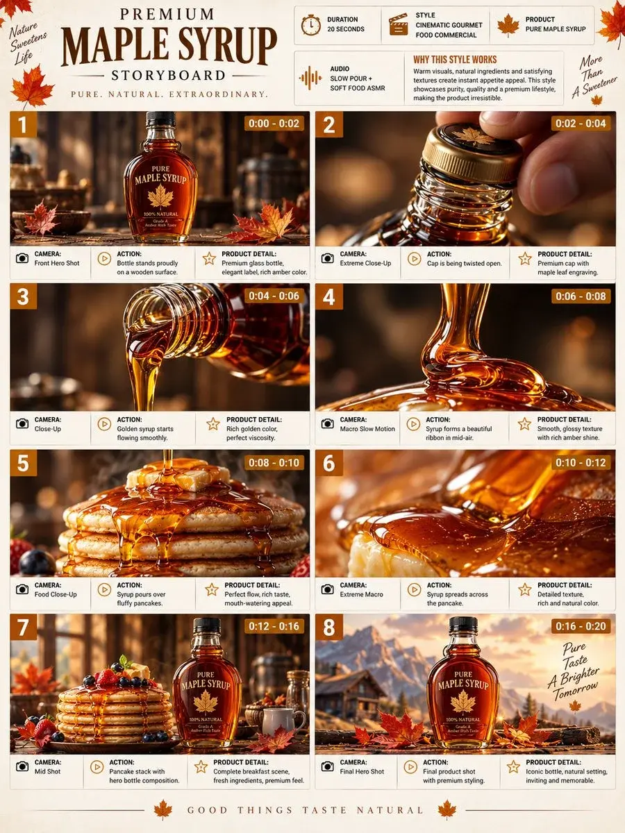 Maple Syrup Ad Storyboard