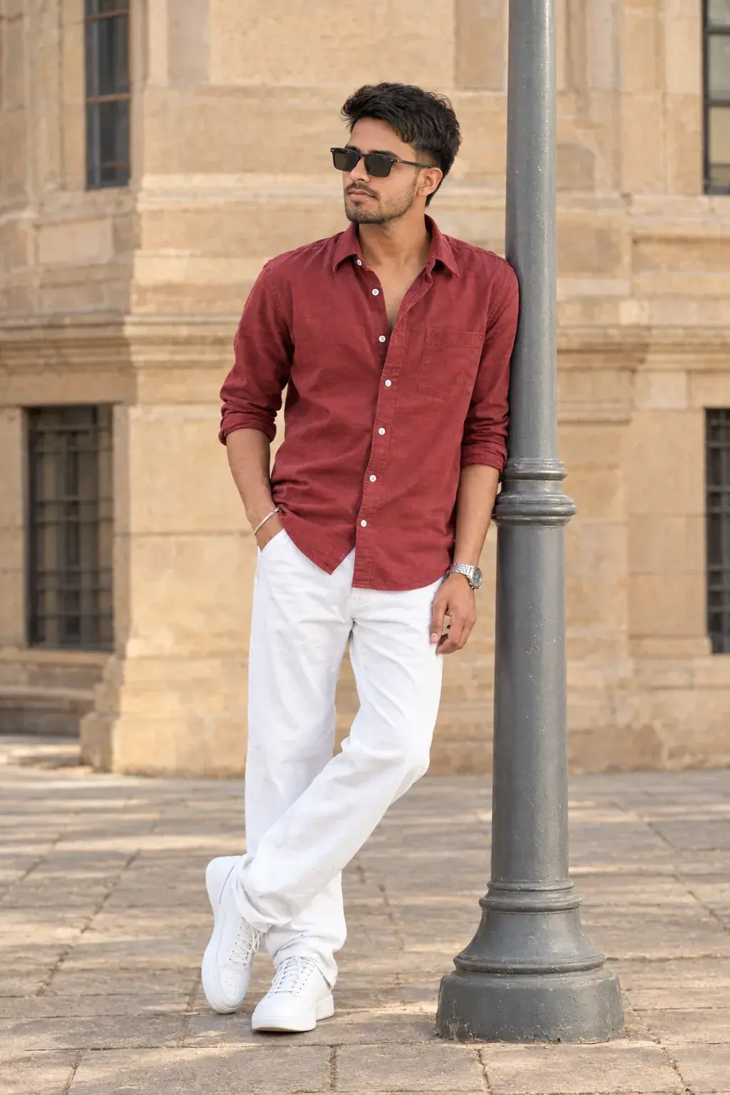 Maroon & White 🤍 | Classic Street Style Look