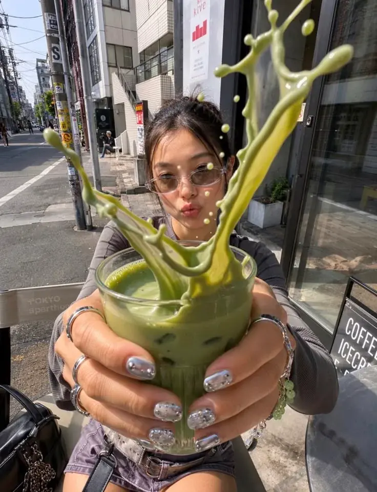 🍵 Matcha Splash Street Selfie