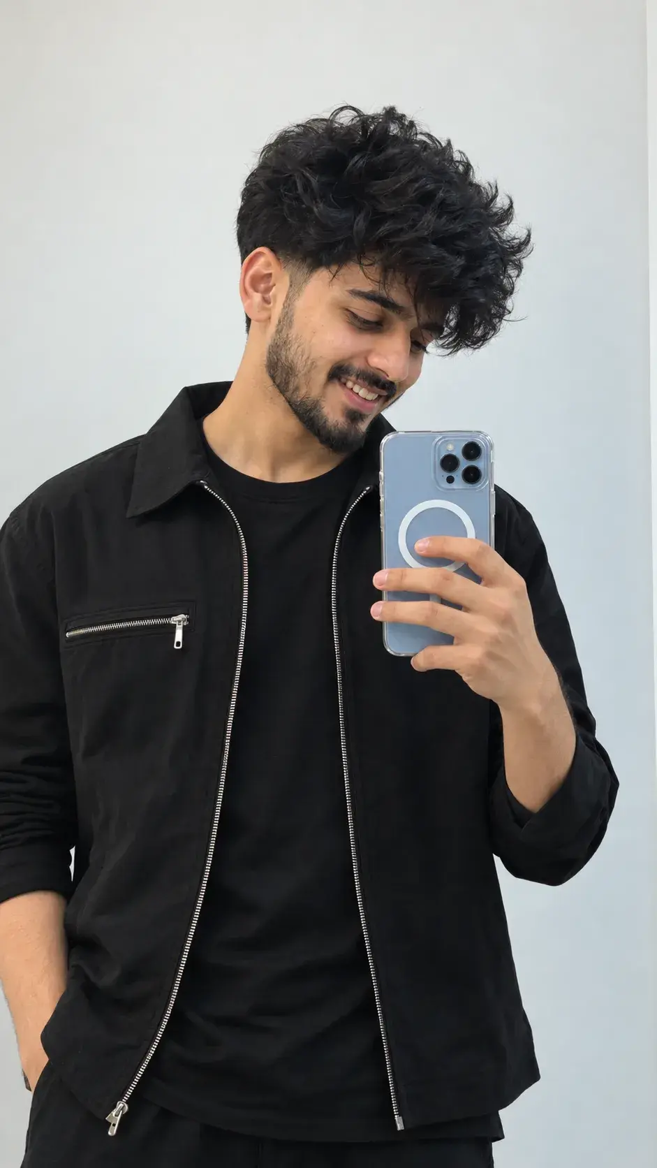 Midnight Charm | Minimal Black Mirror Selfie 🖤📸