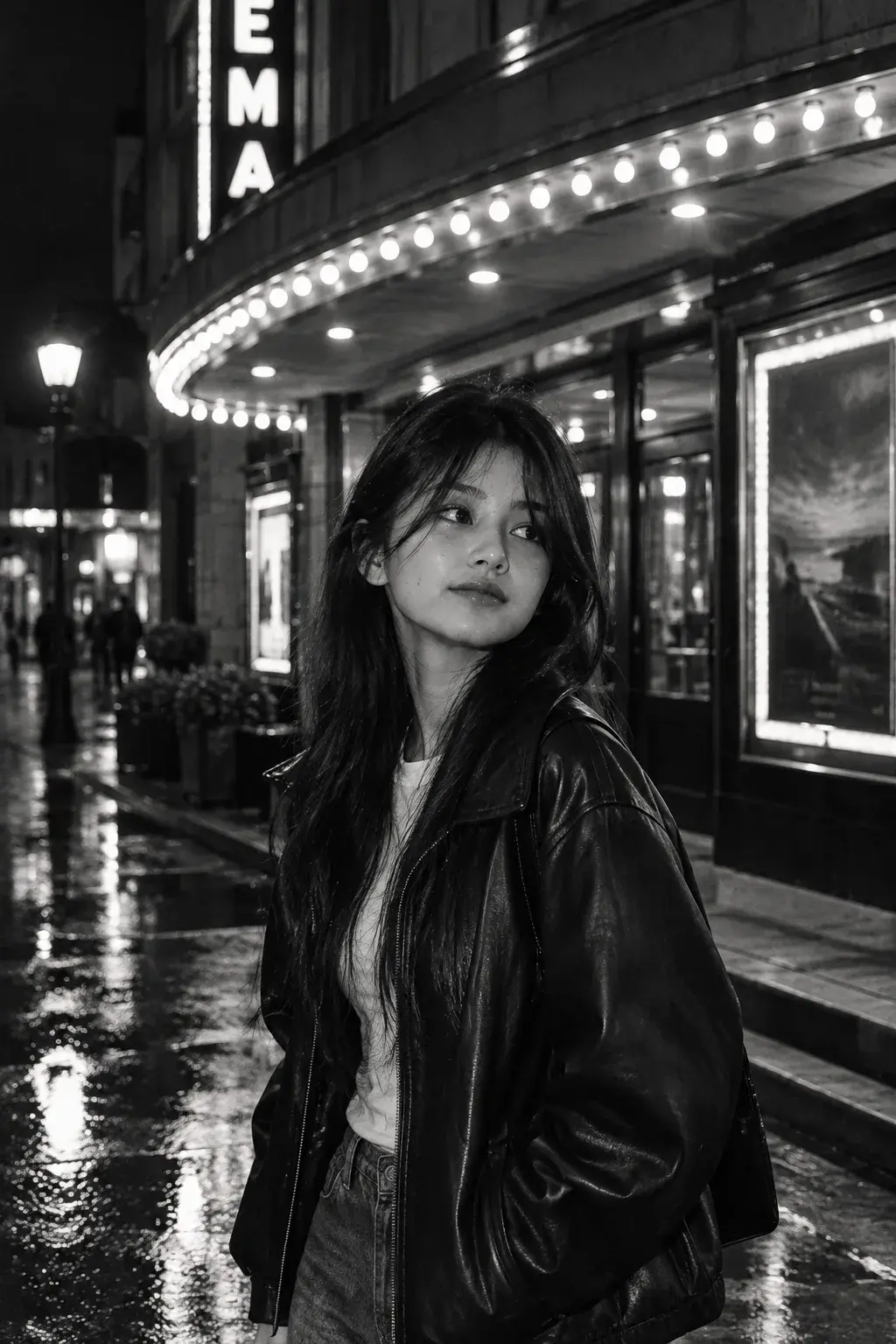 Midnight Cinema — Black & White Portrait
