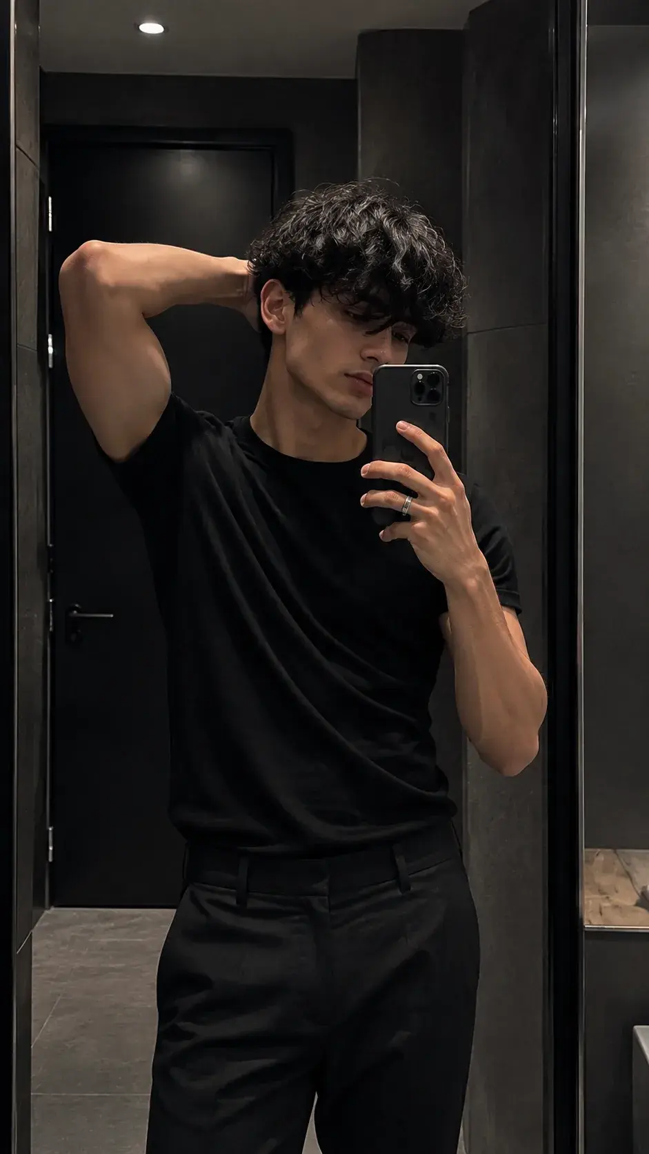 Midnight Fit — Premium Minimalist Mirror Portrait.