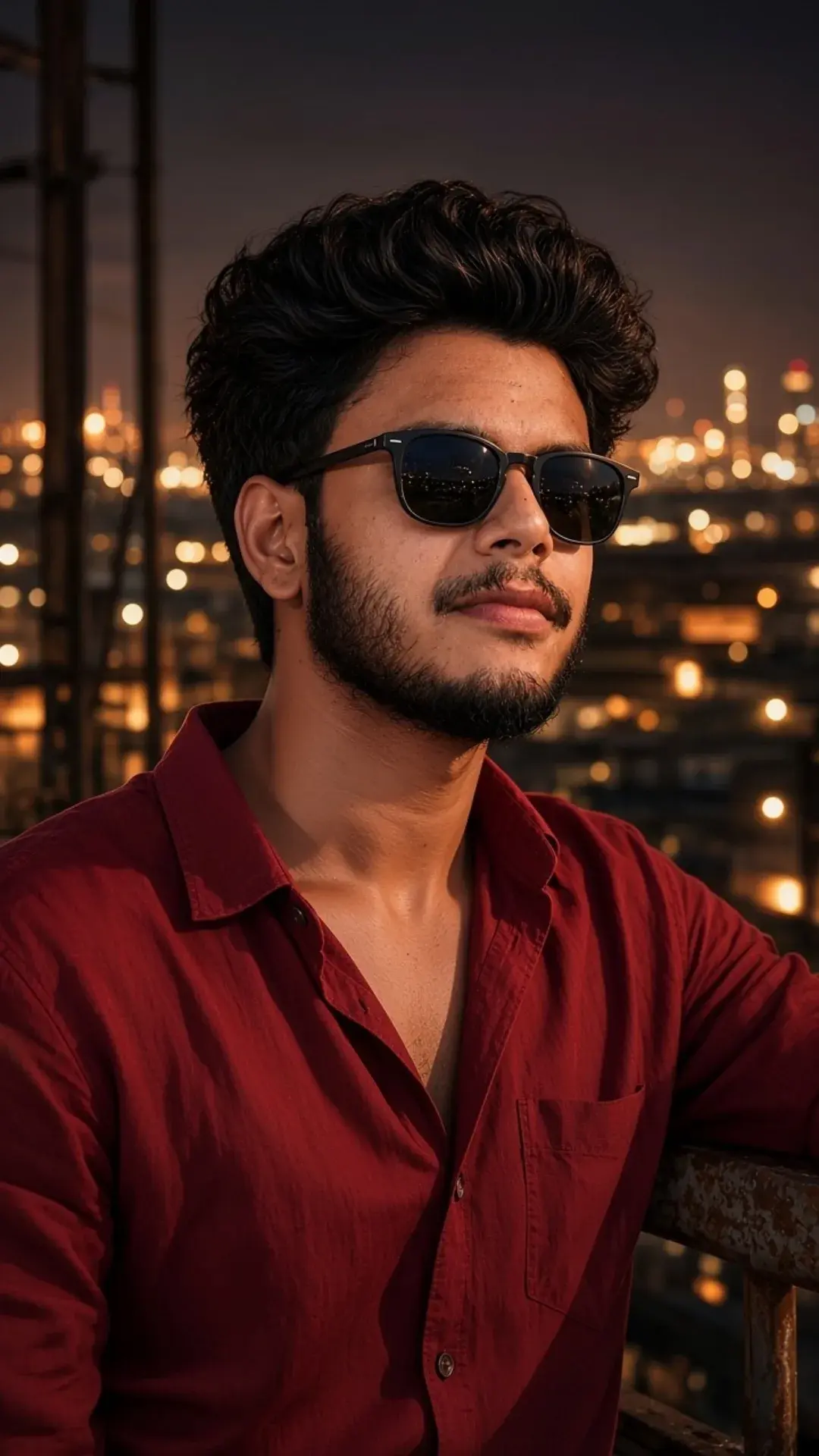 Midnight Rooftop Glance