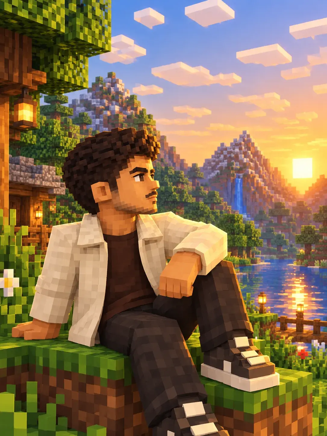 Minecraft Environmental Potrait Prompt.