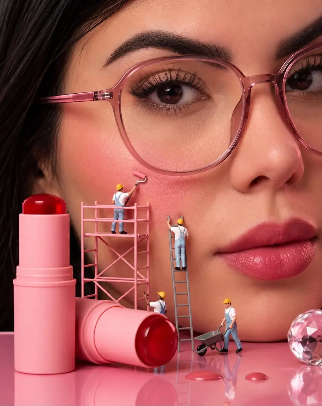 Miniature Beauty Crew — A Surreal Pink Lipstick Wonderland 😍