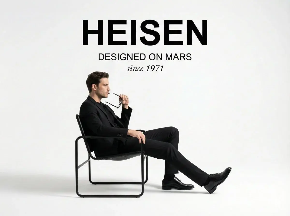 Minimalist Studio Fashion Ad With Man In Black Suit