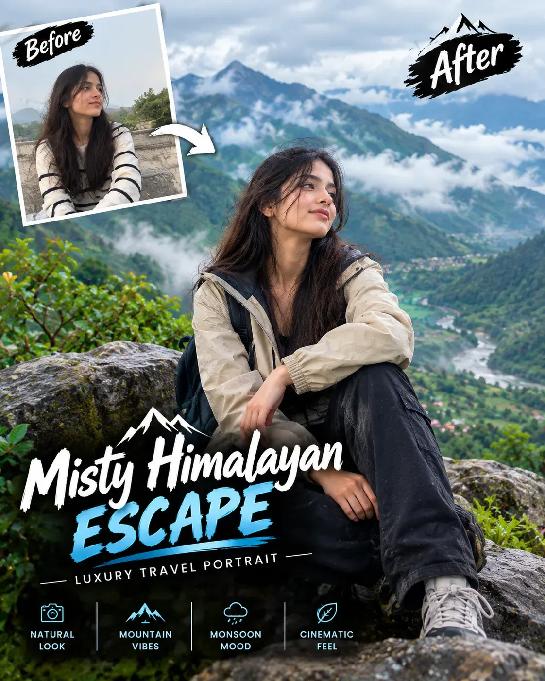 Misty Himalayan Escape 🏔️🌧️ | Luxury Travel Portrait